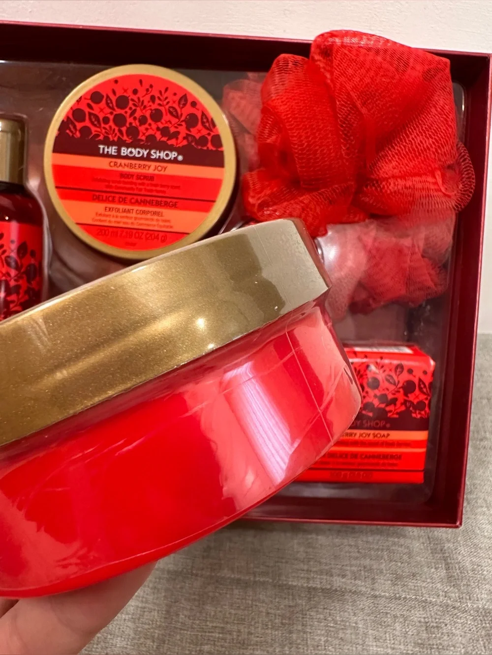 RARE The Body Shop Cranberry Joy Gift Set of 7 Lotion Shower Gel Butter Balm